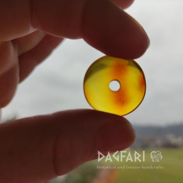 JANTAROVÝ KORÁLEK - Baltský jantar - DONUT, RINGPERLA, DISK - originální šperk
