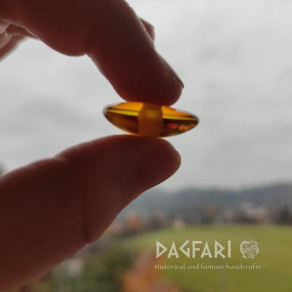 Baltischer BERNSTEINPERLE – DONUT, RINGPERLE, DISK – origineller Schmuck