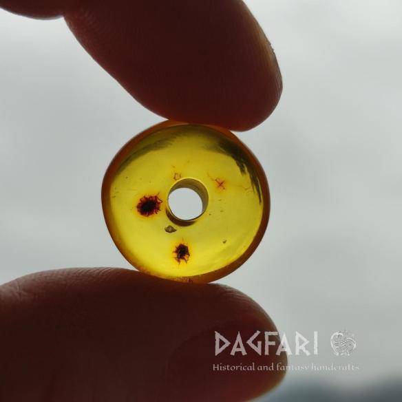 Baltischer BERNSTEINPERLE – DONUT, RINGPERLE, DISK – origineller Schmuck