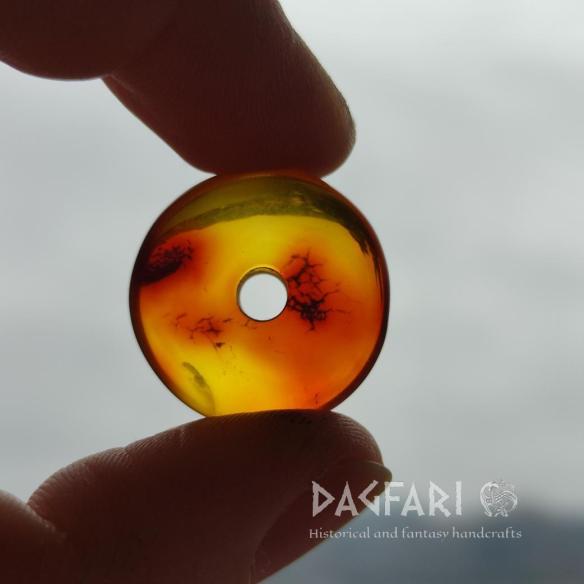 JANTAROVÝ KORÁLEK - Baltský jantar - DONUT, RINGPERLA, DISK - originální šperk
