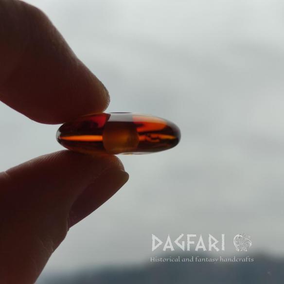 Baltischer BERNSTEINPERLE – DONUT, RINGPERLE, DISK – origineller Schmuck