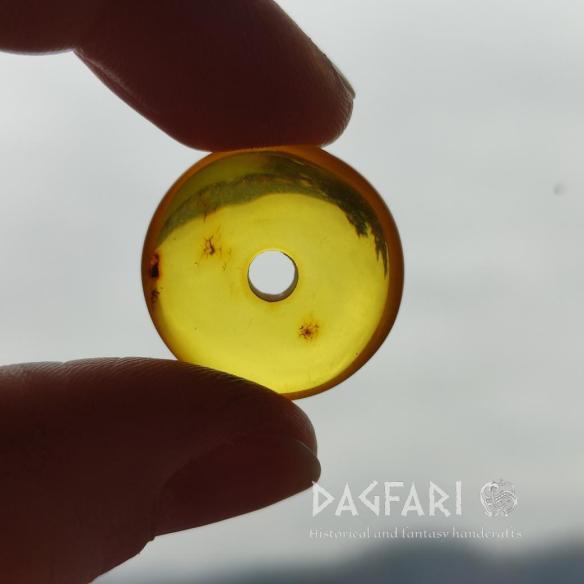 JANTAROVÝ KORÁLEK - Baltský jantar - DONUT, RINGPERLA, DISK - originální šperk