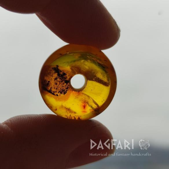 JANTAROVÝ KORÁLEK - Baltský jantar - DONUT, RINGPERLA, DISK - originální šperk