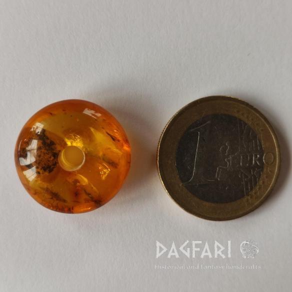 Baltischer BERNSTEINPERLE – DONUT, RINGPERLE, DISK – origineller Schmuck