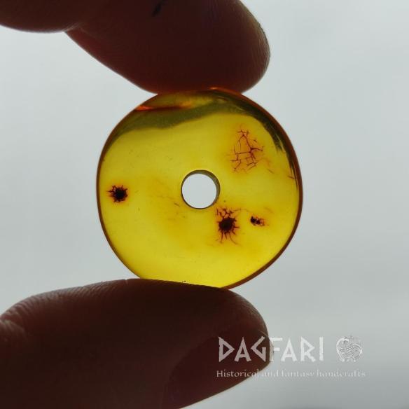 Baltischer BERNSTEINPERLE – DONUT, RINGPERLE, DISK – origineller Schmuck