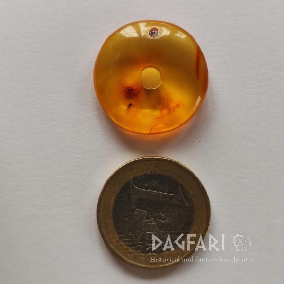 JANTAROVÝ KORÁLEK - Baltský jantar - DONUT, RINGPERLA, DISK - originální šperk