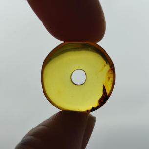 JANTAROVÝ KORÁLEK - Baltský jantar - DONUT, RINGPERLA, DISK - originální šperk