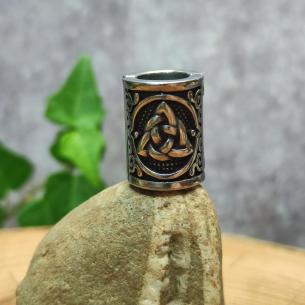 TRIKVETRA - ocelový otevírací korálek do vousů a vlasů, magický keltský symbol