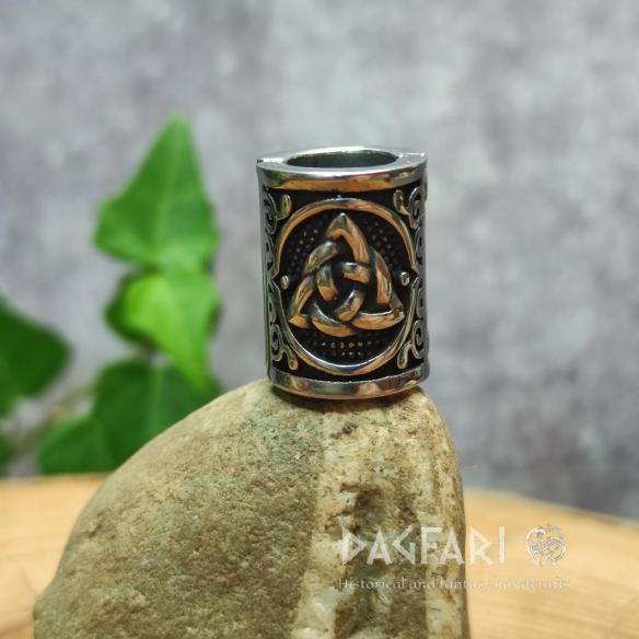 TRIQUETRA – Stahlperle zum Öffnen von Bart und Haaren, magisches keltisches Symbol