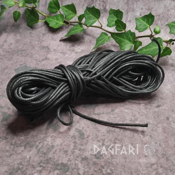Black COTTON cord 2 mm - popular soft cord for pendants