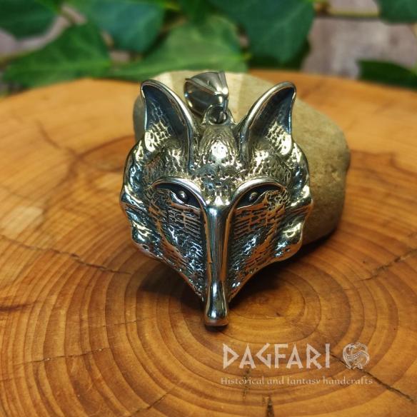 IRON FOX steel pendant - wise fox amulet, unique design