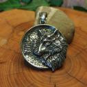 Amulet medailon VLK oboustranný - přívěsek s vlkem, ochranný vlčí talisman