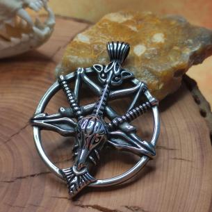 Přívěsek LUCIFER Black Metal - BAFOMET PENTAGRAM Kozlí hlava