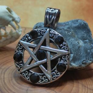 Magická ochrana Bílá magie PENTAGRAM, černé zirkony