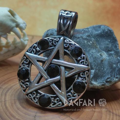 Magischer Schutz Weiße Magie PENTAGRAM, schwarze Zirkone