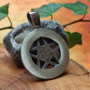 Přívěsek Magická ochrana Amulet Bílá magie talisman PENTAGRAM v kruhu 2