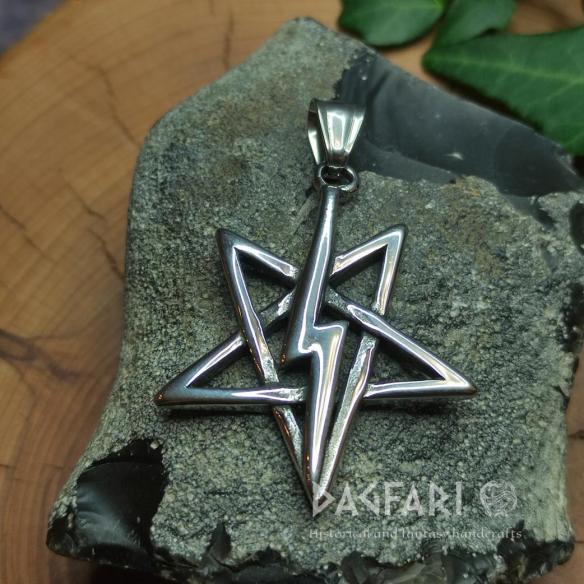 METAL 4EVER – Pentagramm mit Blitz – der perfekte Anhänger für Rocker