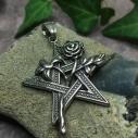 Stahlanhänger ROCKGIRL – Pentagramm und Rose für Metal-Herzen