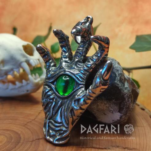 Seelenlose ZOMBIE MONSTER Hand mit grünem Auge, Edelstahl