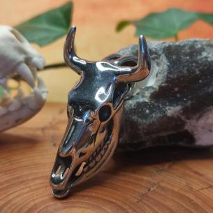 WESTERN - přívěsek kravská lebka pro kovboje i indány, nerezová ocel