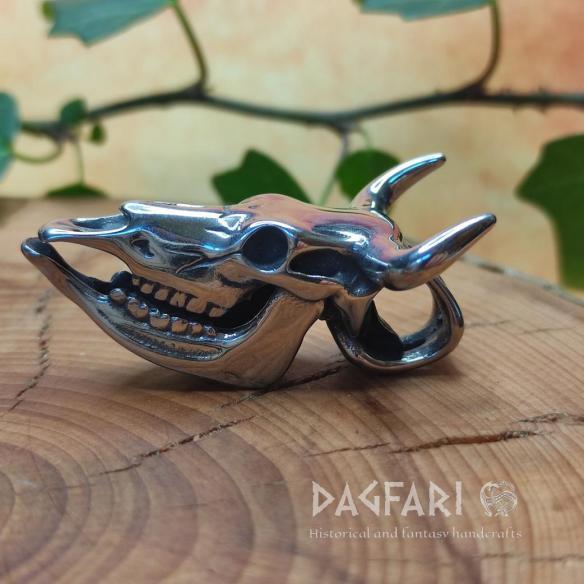 WESTERN – Anhänger in Form eines Rinderkopfes für Cowboys und Indianer, Edelstahl