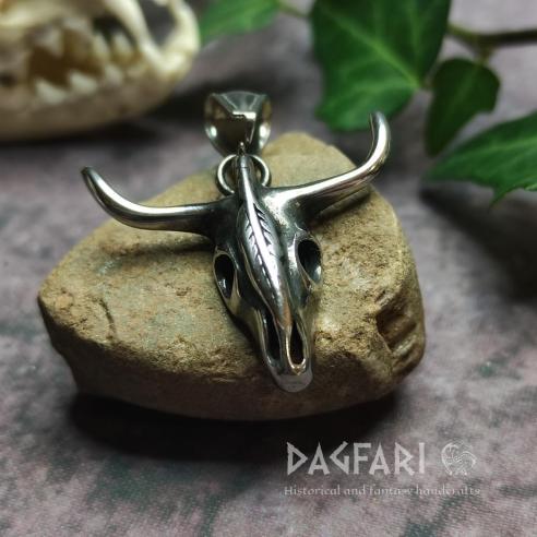 TATANKA – Anhänger in Form eines Rinderkopfes für Cowboys und Indianer, Edelstahl