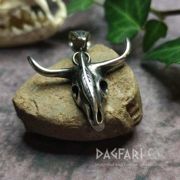 TATANKA - přívěsek kravská lebka pro kovboje i indány, nerezová ocel