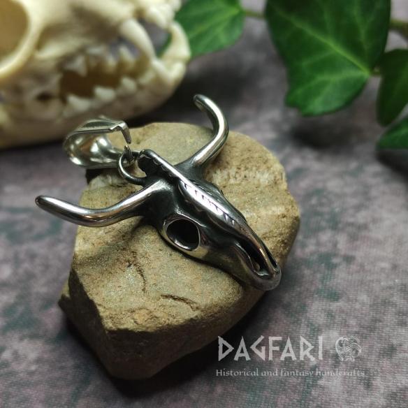 TATANKA - přívěsek kravská lebka pro kovboje i indány, nerezová ocel