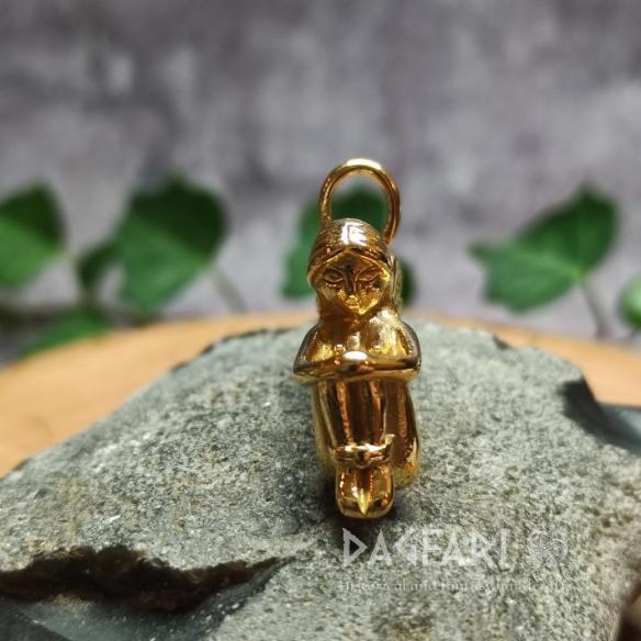 Anhänger Trauriger vergoldet ENGEL – ein Talisman aus Stahl zu deinem Schutz