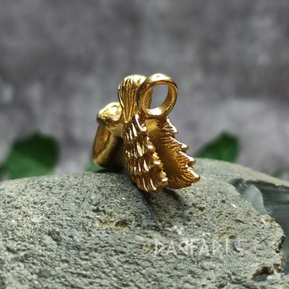 Anhänger Trauriger vergoldet ENGEL – ein Talisman aus Stahl zu deinem Schutz