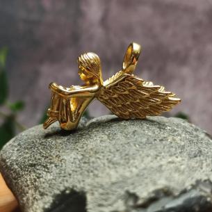 Anhänger Trauriger vergoldet ENGEL – ein Talisman aus Stahl zu deinem Schutz