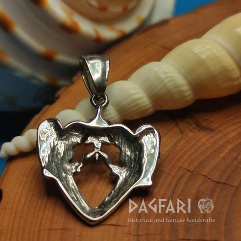 Talisman ANDĚLSKÁ LÁSKA - SRDCE A HVĚZDA - nerezový přívěsek oceloví andílci