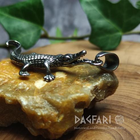 Anhänger KROKODIL SCHNAPPI, König des Nils – Ägypten Der altägyptische Gott Sobek, Edelstahl