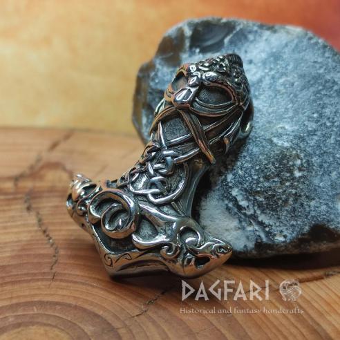 Anhänger Thors Hammer WIKINGERHELM mit Ornamente