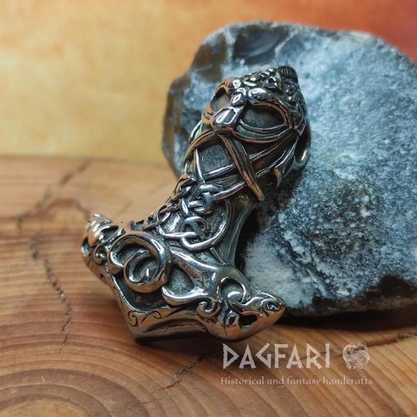 Anhänger Thors Hammer WIKINGERHELM mit Ornamente