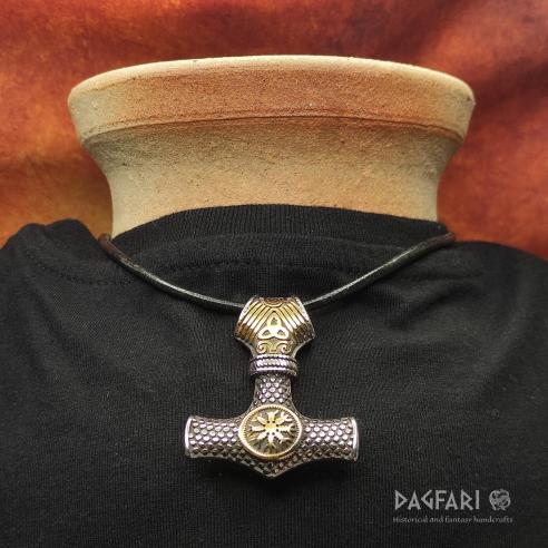 RAGNAR - Thors Hammer mit Schutzsymbolen, Edelstahl