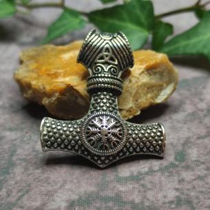 RAGNAR - Thors Hammer mit Schutzsymbolen, Edelstahl