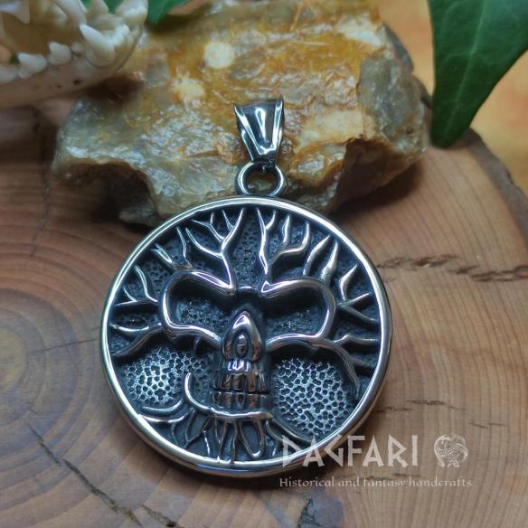 Runder Medaillon TOTENKOPFBAUM – Symbol für Tod und Wiedergeburt