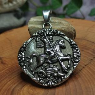 Medaillon Der Heilige GEORG und der Drache – Stahlanhänger für gerechte Beschützer 2