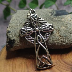 CELTIC Velký sluneční keltský kříž prořezávaný oboustranný - chirurgická ocel