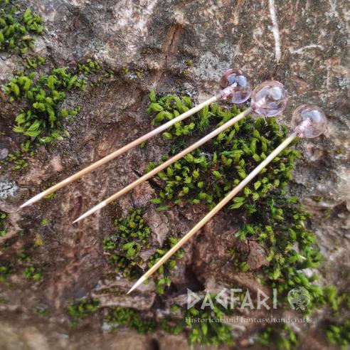 ROSENQUARZ Handgewickelte hellrosa transluzente Glasnadel