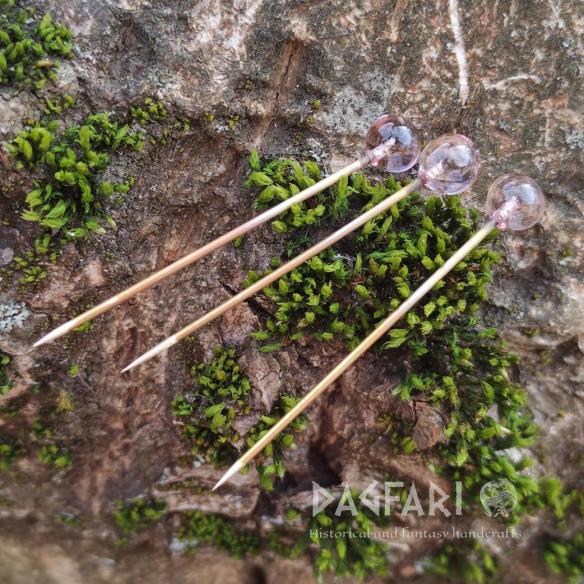 ROSENQUARZ Handgewickelte hellrosa transluzente Glasnadel