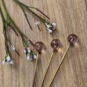 ROSE QUARTZ Hand wound light pink translucent glass pin