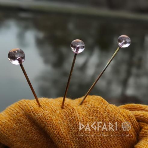 ROSENQUARZ Handgewickelte hellrosa transluzente Glasnadel