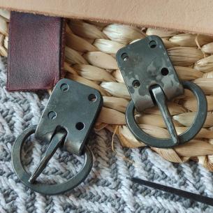 HISTORICAL BELT Forged universal D-ring buckle with a plate – Czech product 2