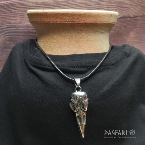 Přívěsek OCELOVÝ HAVRAN VEGVISIR - ukazatel duchovní cesty