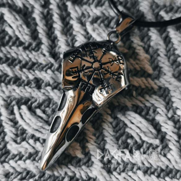 VEGVISIR STEEL RAVEN Pendant - A Guide on the Spiritual Path