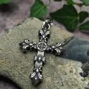 Stainless Steel OLD CROSS - double-sided cross with lilies and historical motifs