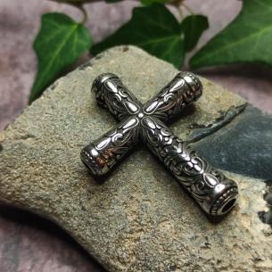 CROSS ROPE - a surgical steel cross charm with a braided rope design