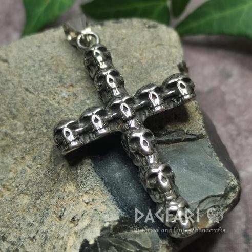 SKULL CROSS - Memento mori pendant, remember death